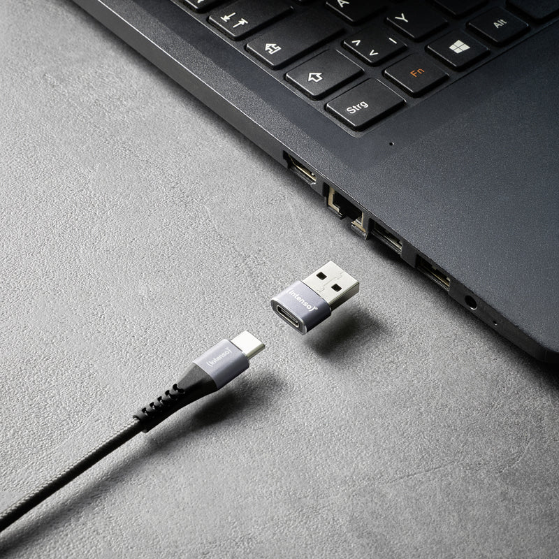 Intenso 7600013 kabel kønsskifter USB-C USB-A Anthracit