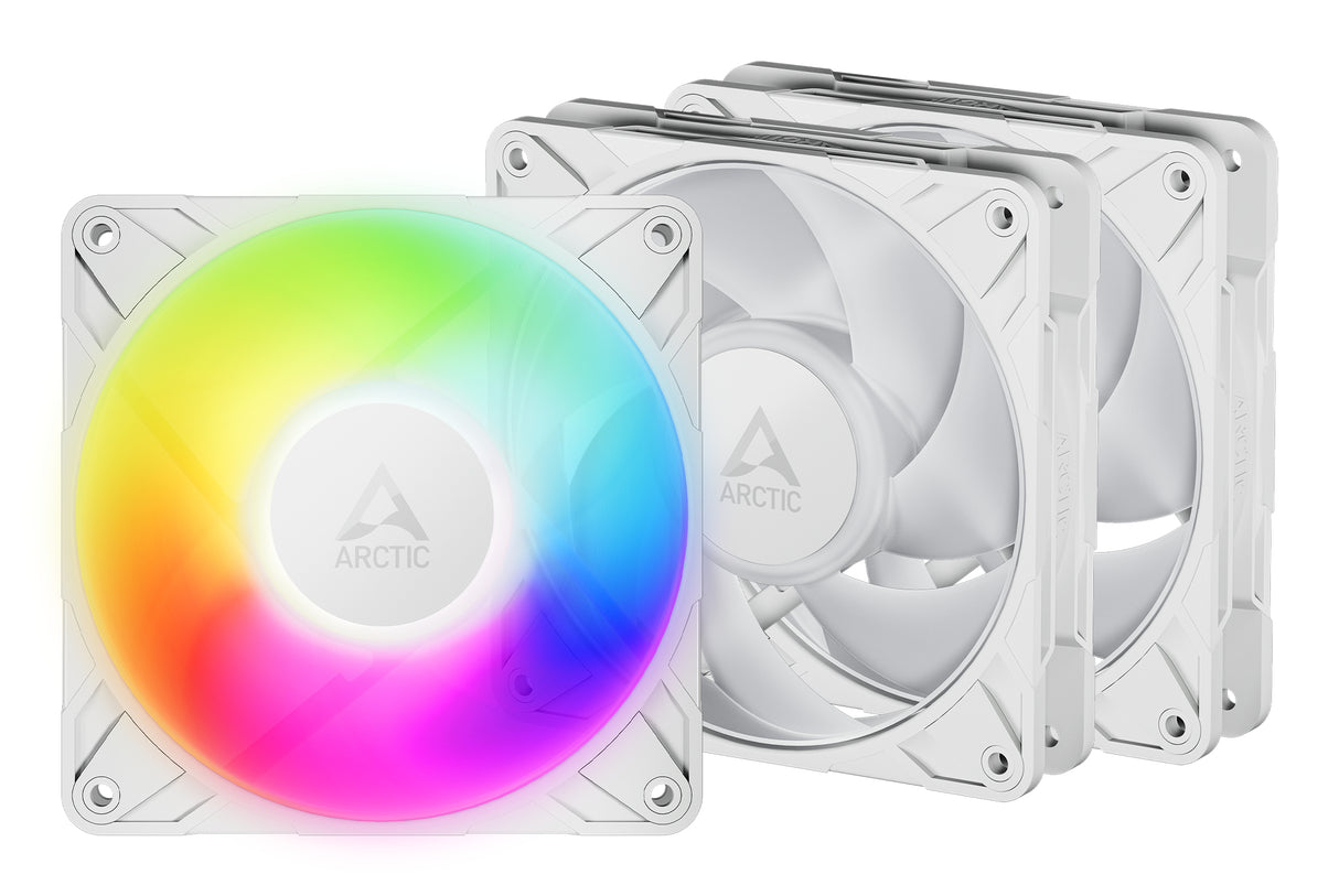 ARCTIC Freezer P12 Pro A-RGB (White) - 3 Pack Computerkabinet Ventilator 12 cm Hvid 3 stk