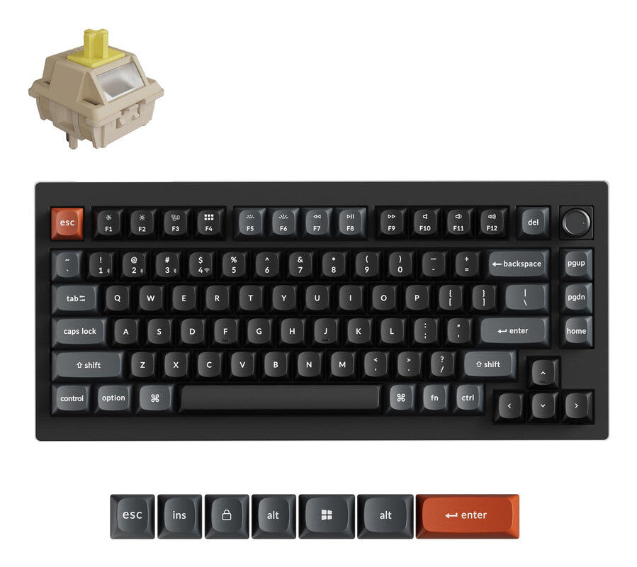 Keychron V1 Ultra 8K tastatur Universel Bluetooth QWERTY Sort