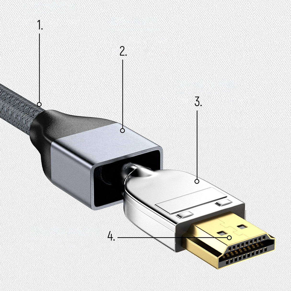Wozinsky kabel HDMI 2.1 8K 60 Hz 48 Gbps / 4K 120 Hz / 2K 144 Hz 1 m Sølv (WHDMI-10)