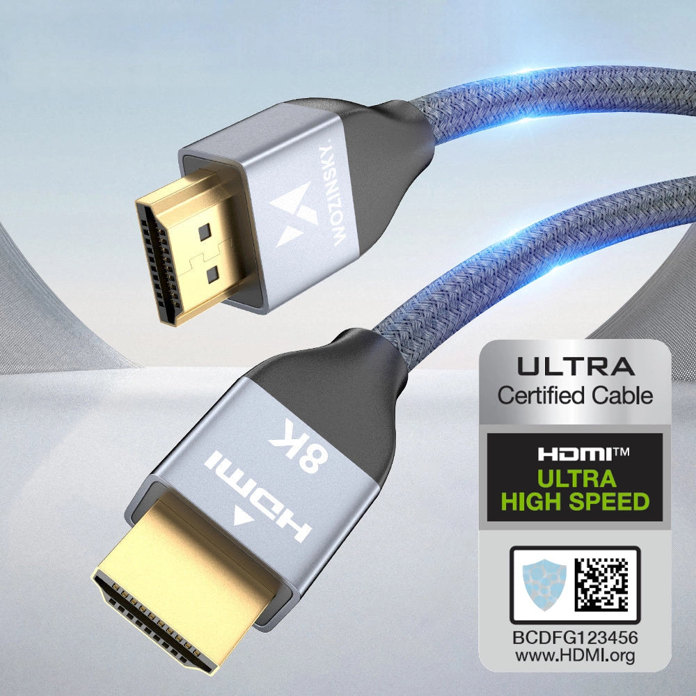 Wozinsky kabel HDMI 2.1 8K 60 Hz 48 Gbps / 4K 120 Hz / 2K 144 Hz 1 m Sølv (WHDMI-10)
