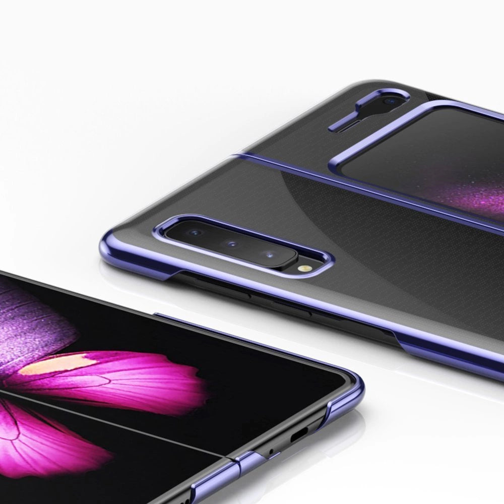Plating Case Hard case Elektroplatering ramme Cover til Samsung Galaxy Fold blå