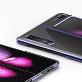 Plating Case Hard case Elektroplatering ramme Cover til Samsung Galaxy Fold blå