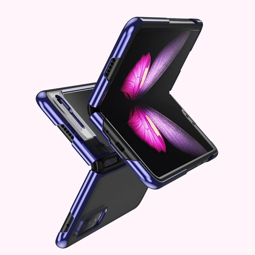 Plating Case Hard case Elektroplatering ramme Cover til Samsung Galaxy Fold blå