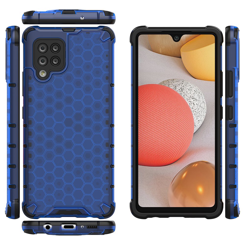 Honeycomb Case armor cover med TPU Bumper til Samsung Galaxy A42 5G blå