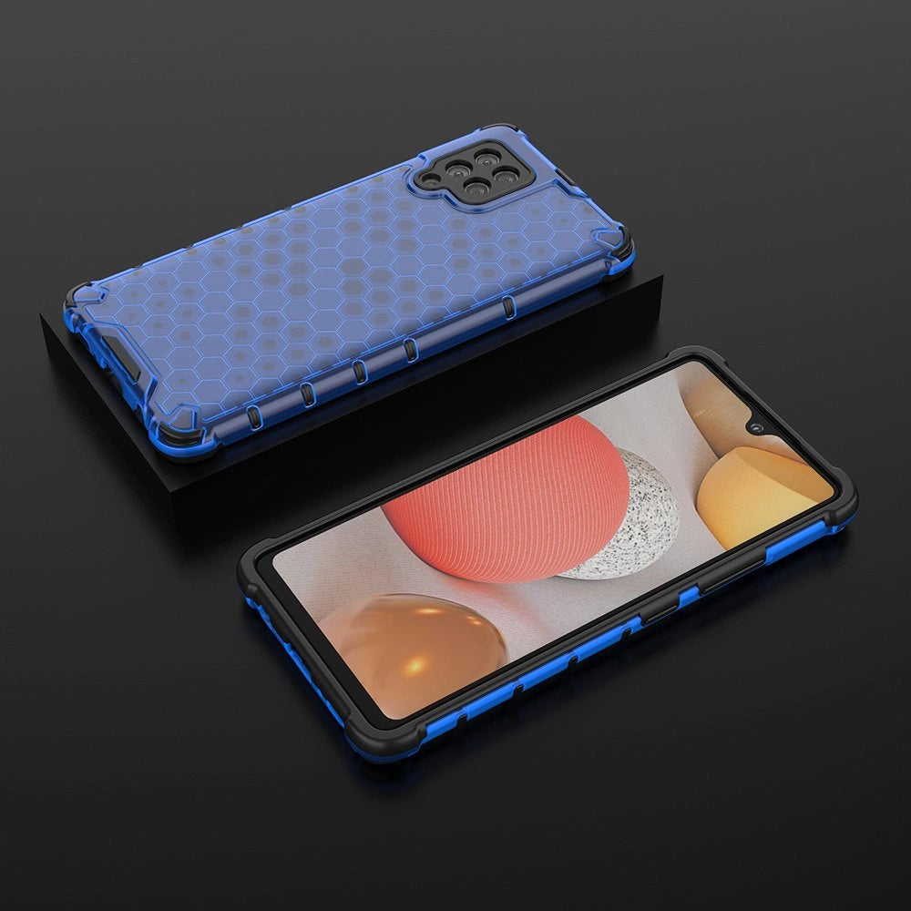Honeycomb Case rustning med TPU Bumper til Samsung Galaxy A42 5G blå