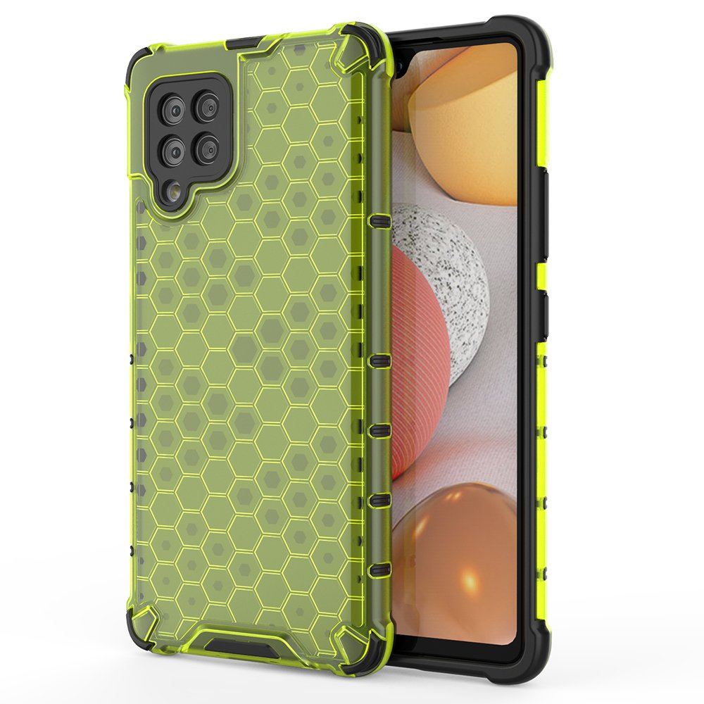Honeycomb Case armor cover med TPU Bumper til Samsung Galaxy A42 5G grøn