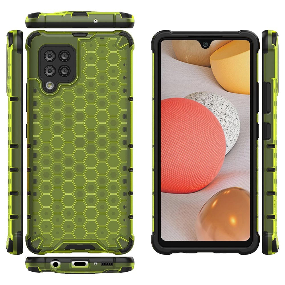 Honeycomb Case rustning med TPU Bumper til Samsung Galaxy A42 5G grøn
