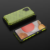 Honeycomb Case armor cover med TPU Bumper til Samsung Galaxy A42 5G grøn