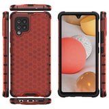 Honeycomb Case armor cover med TPU Bumper til Samsung Galaxy A42 5G rød