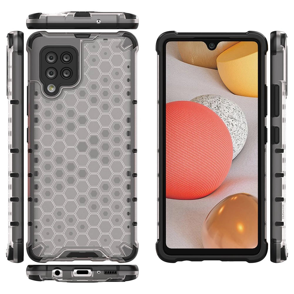 Honeycomb Case rustning med TPU Bumper til Samsung Galaxy A42 5G gennemsigtig