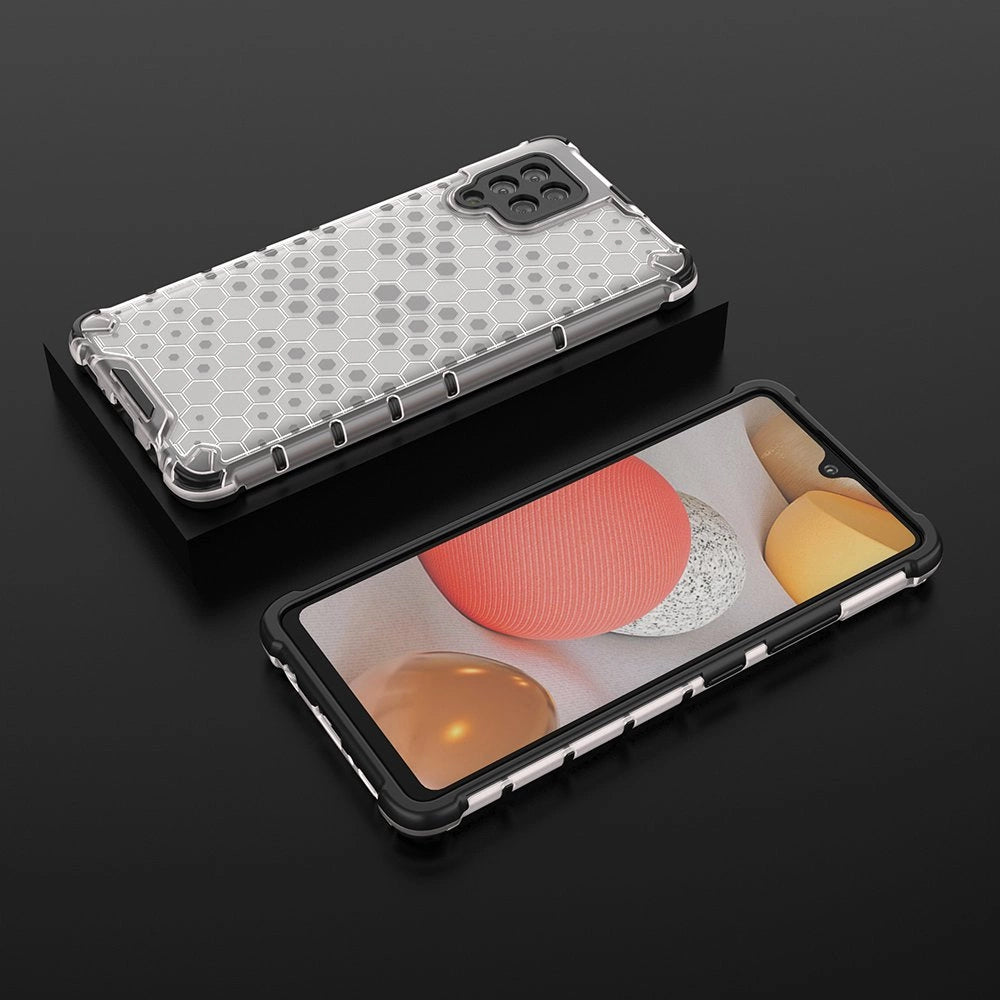 Honeycomb Case rustning med TPU Bumper til Samsung Galaxy A42 5G gennemsigtig