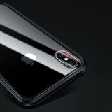 Wozinsky Full Magnetic Case Full Body Front og Back Cover med indbygget glas til Vivo X60 sort-gennemsigtig