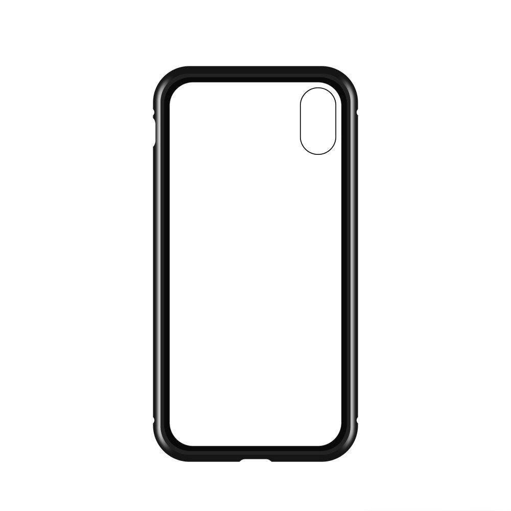 Wozinsky Full Magnetic Case Full Body Front og Back Cover med indbygget glas til Vivo X60 sort-gennemsigtig