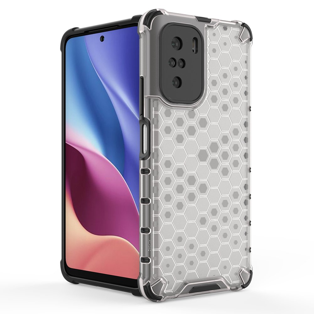 Honeycomb Case armor cover med TPU Bumper til Xiaomi Redmi K40 Pro + / K40 Pro / K40 / Poco F3 rød