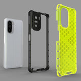 Honeycomb Case armor cover med TPU Bumper til Xiaomi Redmi K40 Pro + / K40 Pro / K40 / Poco F3 gennemsigtig