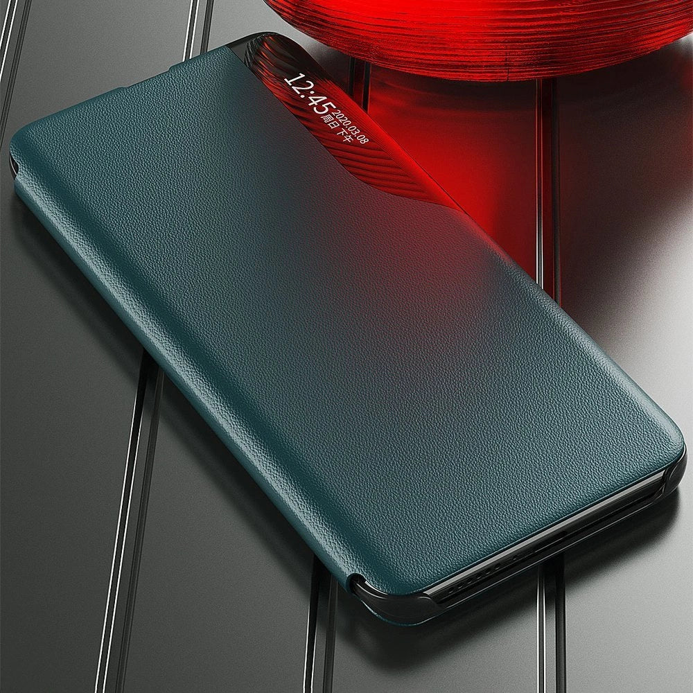 Eco Leather View Case Elegant Flip Cover Case med Stand Function Xiaomi Redmi K40 Pro + / K40 Pro / K40 / Poco F3 Orange