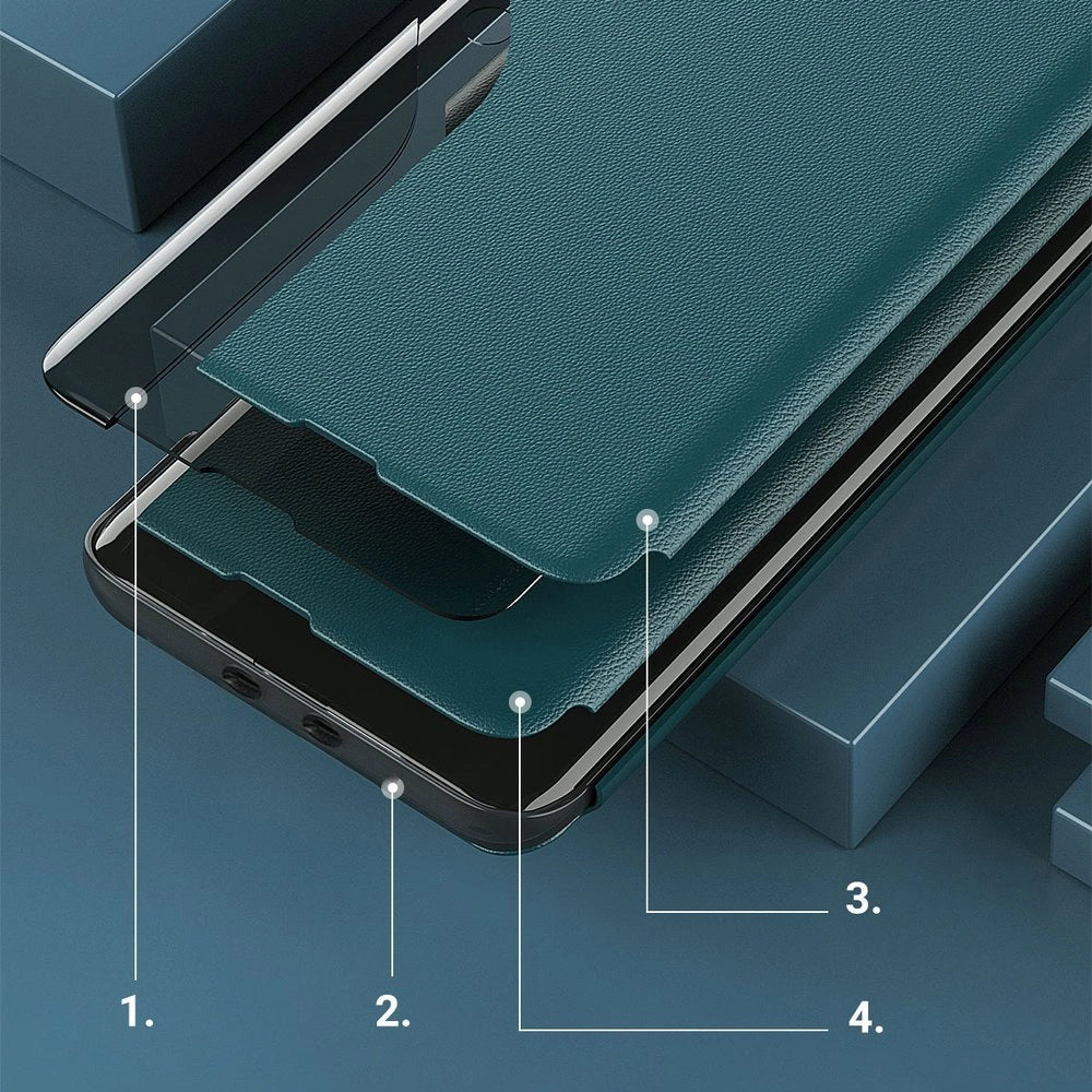 Eco Leather View Case Elegant Flip Cover Case med Stand Function Xiaomi Redmi K40 Pro + / K40 Pro / K40 / Poco F3 Orange