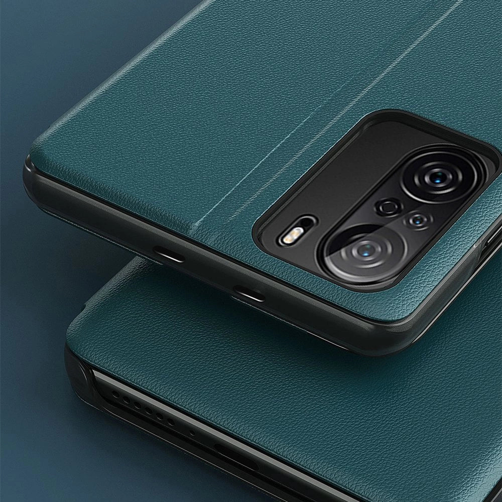 Eco Leather View Case Elegant Flip Cover Case med Stand Function Xiaomi Redmi K40 Pro + / K40 Pro / K40 / Poco F3 Orange