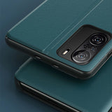 Eco Leather View Case Elegant Flip Cover Case med Stand Function Xiaomi Redmi K40 Pro + / K40 Pro / K40 / Poco F3 Orange