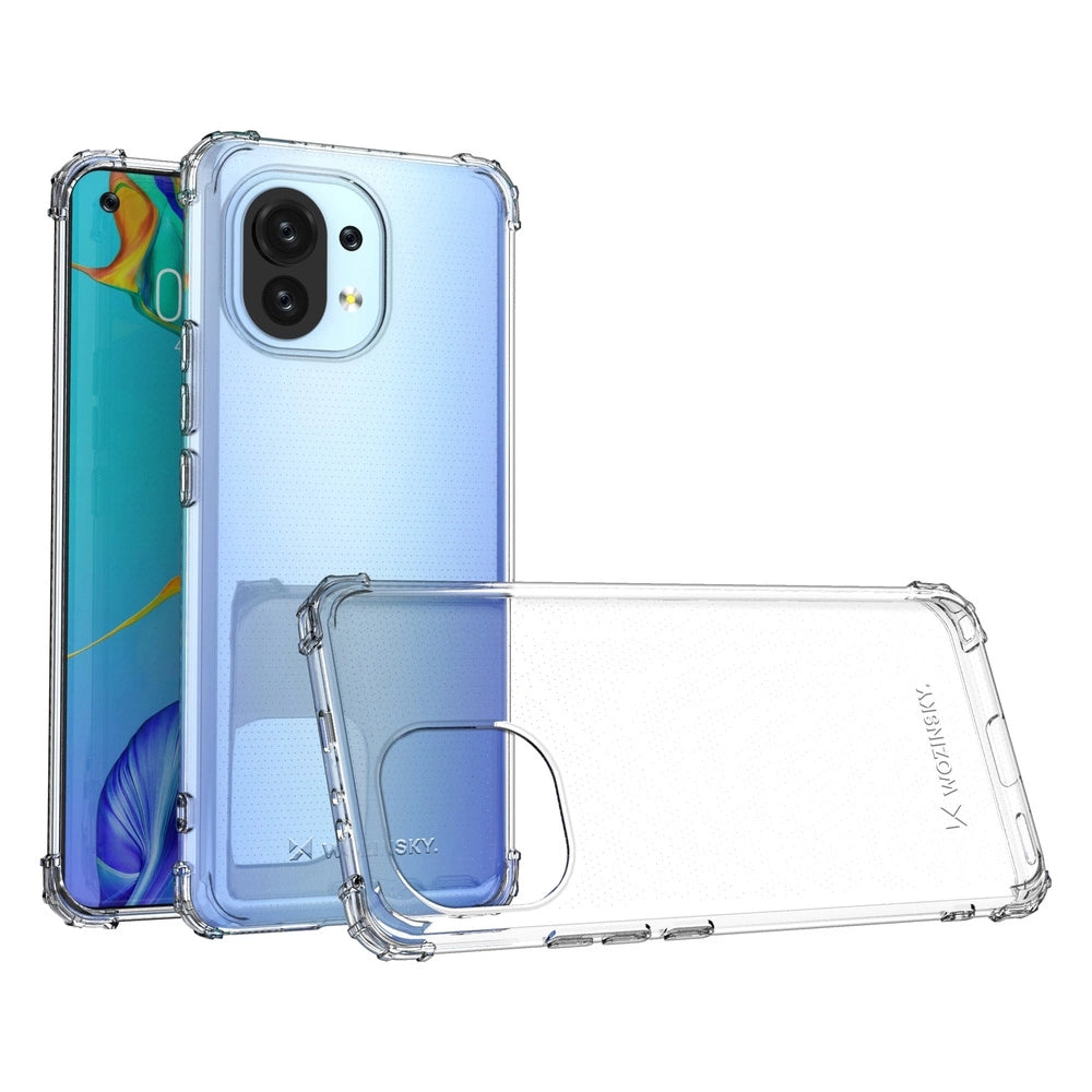 Wozinsky Anti Shock holdbar kuffert med militær grad beskyttelse til Xiaomi Mi 11 gennemsigtig