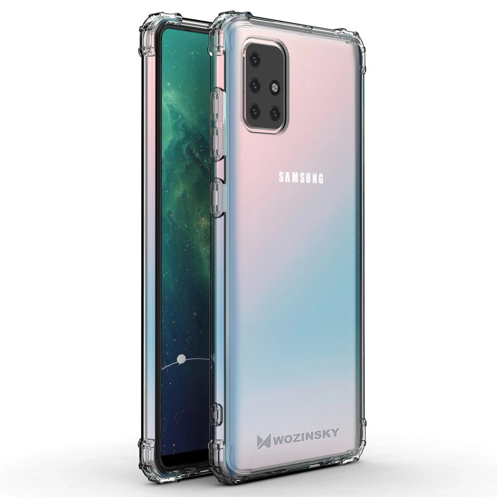 Wozinsky Anti Shock holdbar kuffert med militær grad beskyttelse til Samsung Galaxy A72 4G gennemsigtig
