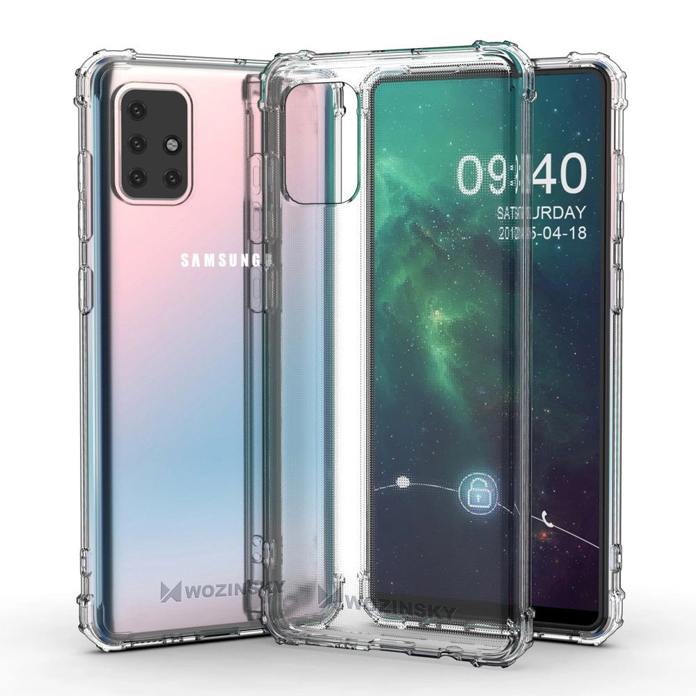 Wozinsky Anti Shock holdbar kuffert med militær grad beskyttelse til Samsung Galaxy A72 4G gennemsigtig