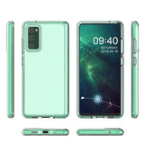 Spring Case klar TPU gel beskyttende cover med farverig ramme til Samsung Galaxy A02s EU sort