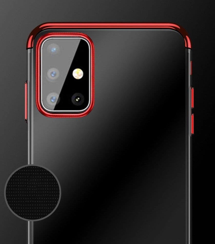 Clear Color Case Gel TPU Elektroplatering ramme Cover til Samsung Galaxy A72 4G sort