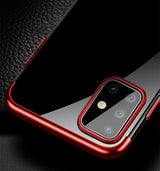 Clear Color Case Gel TPU Elektroplatering ramme Cover til Samsung Galaxy A72 4G sort