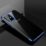 Clear Color Case Gel TPU Electroplating Frame Cover til Samsung Galaxy A72 4G blå