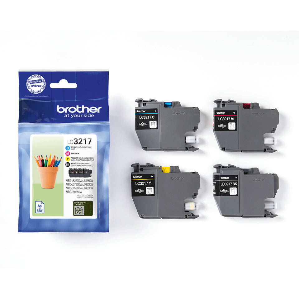 Brother LC 3217 Value Pack Sort Gul Cyan Magenta 550 sider