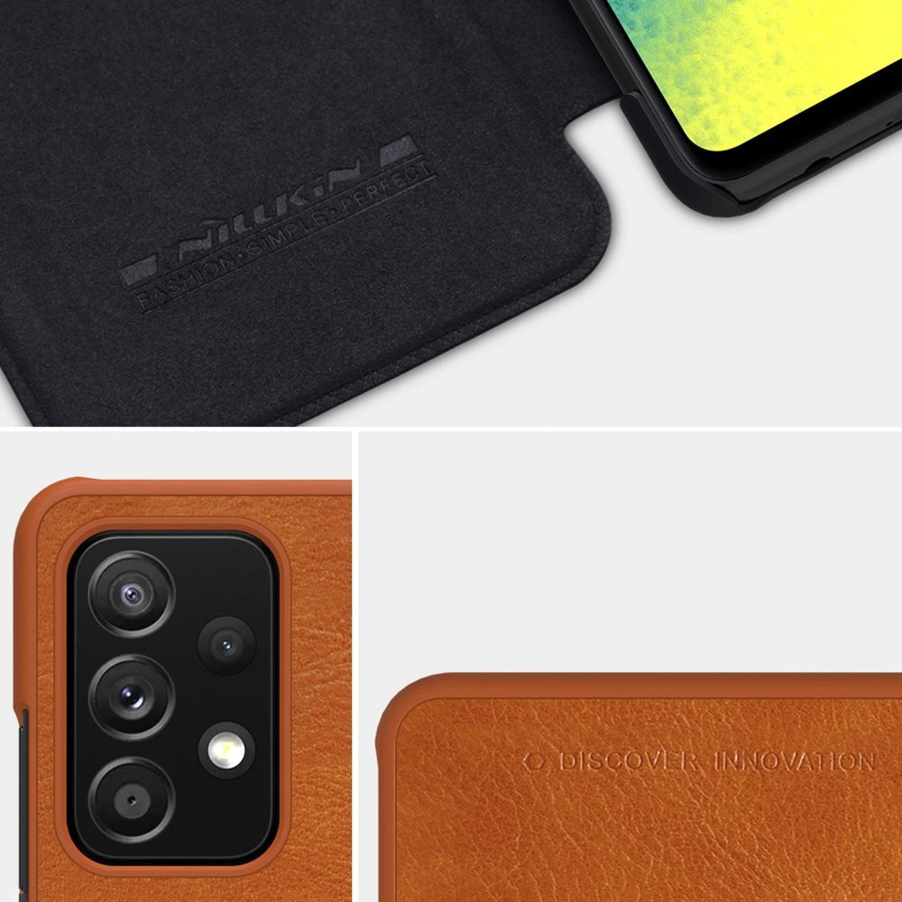 Nillkin Qin læderhylster for Samsung Galaxy A72 4G sort