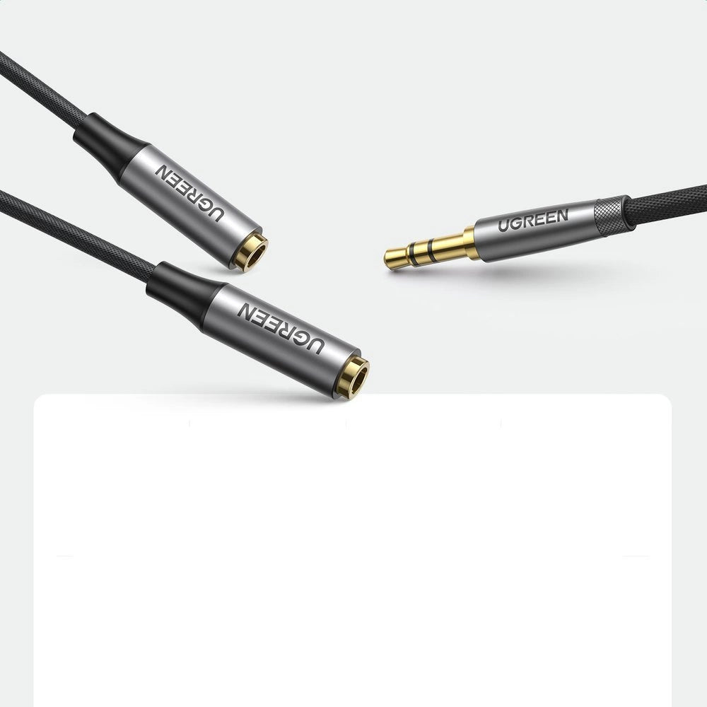 Ugreen aUX 3,5 mm mini jack forlænget kabel 0,2 m sort (AV191 50253)