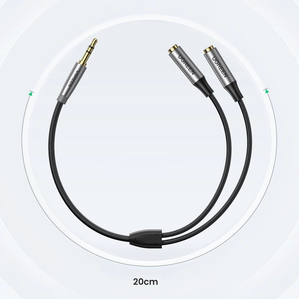 Ugreen aUX 3,5 mm mini jack forlænget kabel 0,2 m sort (AV191 50253)