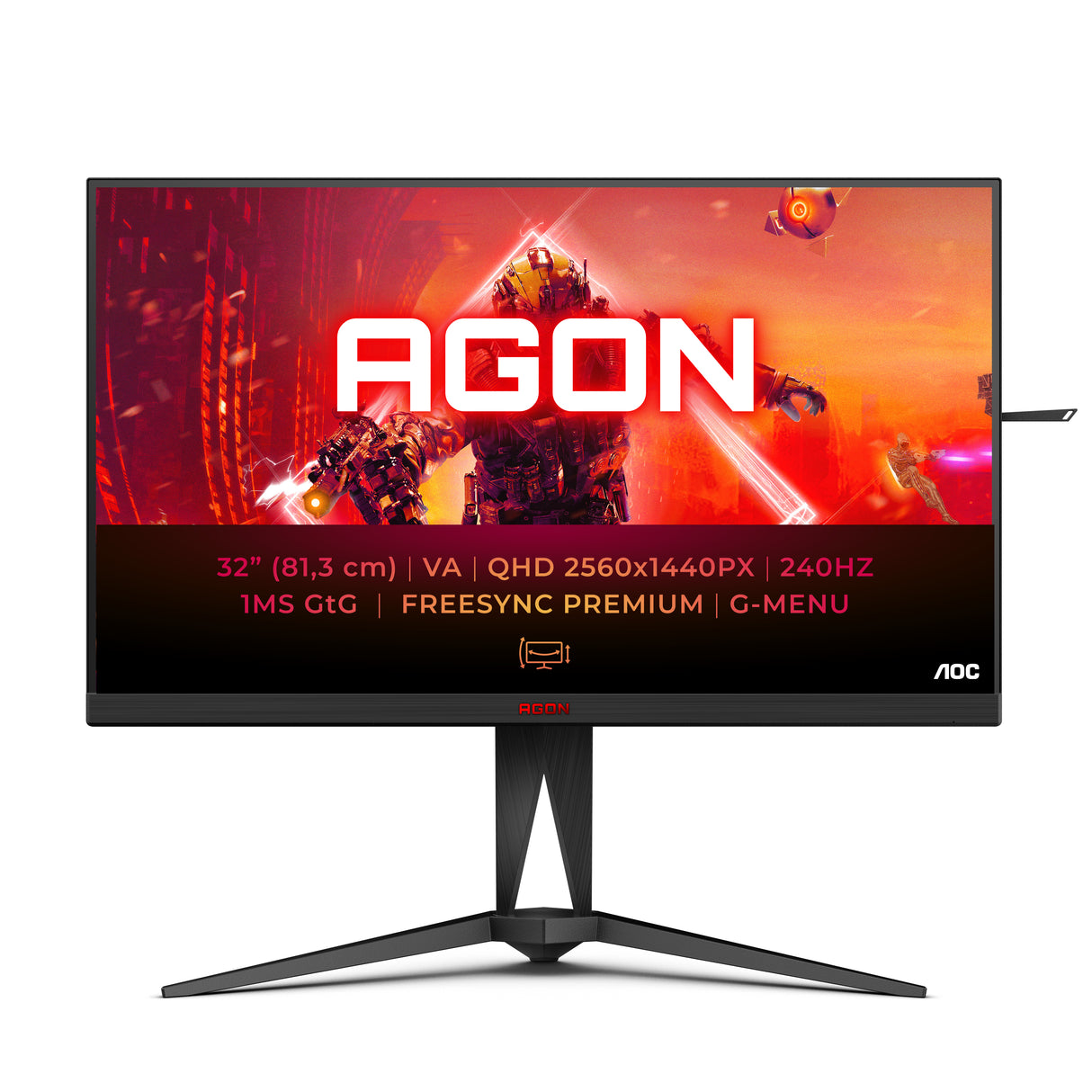 AOC AGON 5 AG325QZN/EU LED display 80 cm (31.5") 2560 x 1440 pixel Quad HD Sort