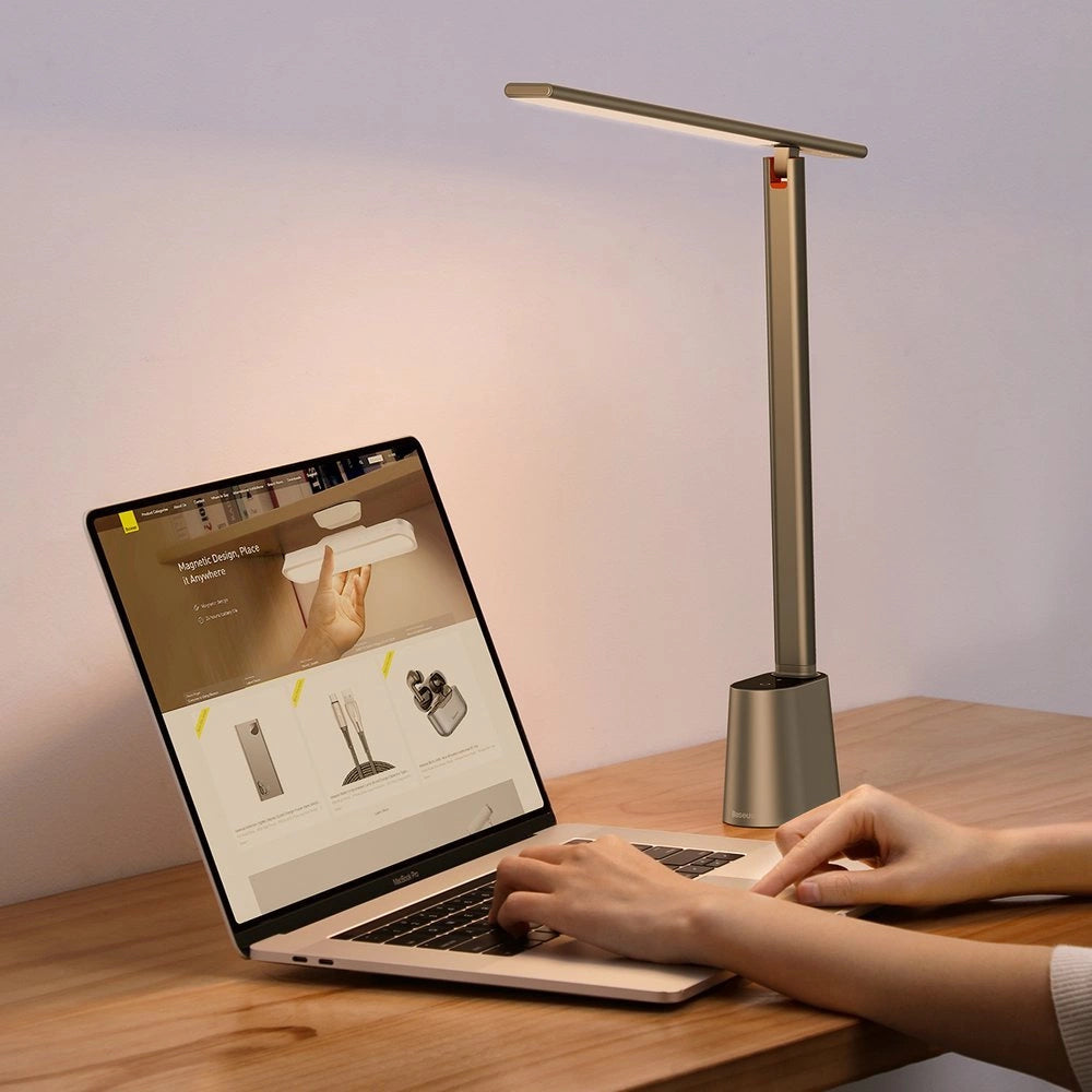 Baseus Smart Eye trådløs LED-skrivbordslampe med batteri 2200 mAh grå (DGZG-0G)