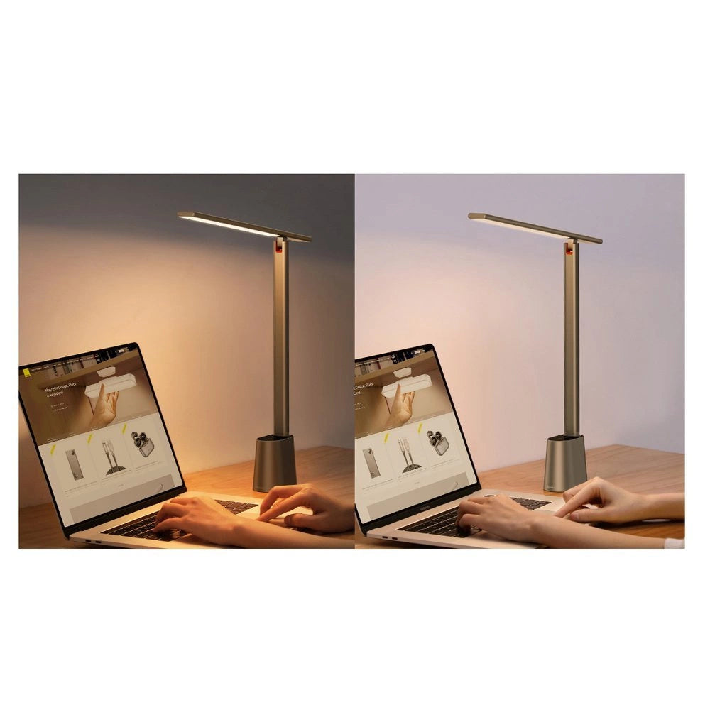 Baseus Smart Eye trådløs LED-skrivbordslampe med batteri 2200 mAh grå (DGZG-0G)