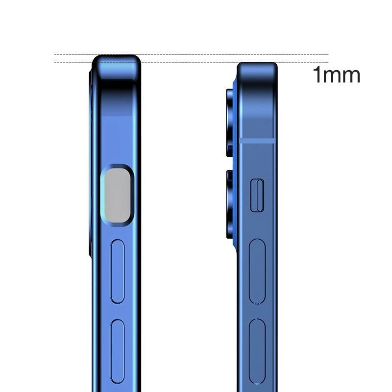Joyroom New Beauty Series ultra tynde æske med galvaniseret ramme til iPhone 12 Pro sort (JR-BP743)