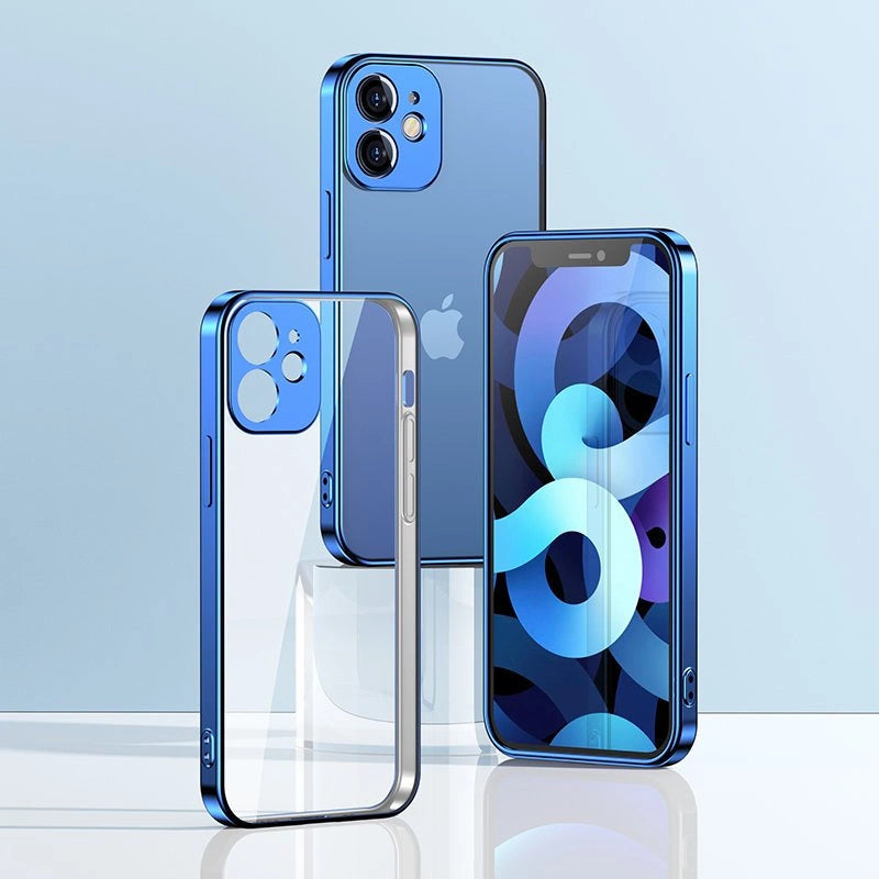 Joyroom New Beauty Series ultra tynde æske med galvaniseret ramme til iPhone 12 Pro sort (JR-BP743)
