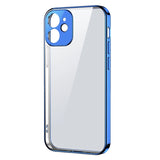 Joyroom New Beauty Series ultra tynd kuffert med galvaniseret ramme til iPhone 12 Pro mørkblå (JR-BP743)