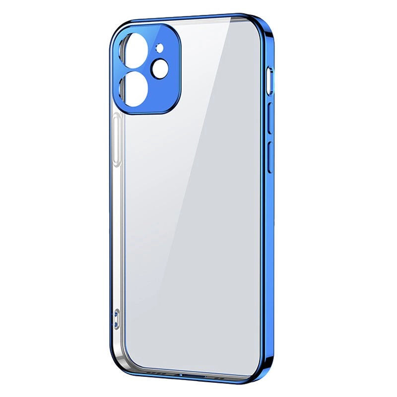 Joyroom New Beauty Series ultra tynd kuffert med galvaniseret ramme til iPhone 12 Pro Max mørkblå (JR-BP744)