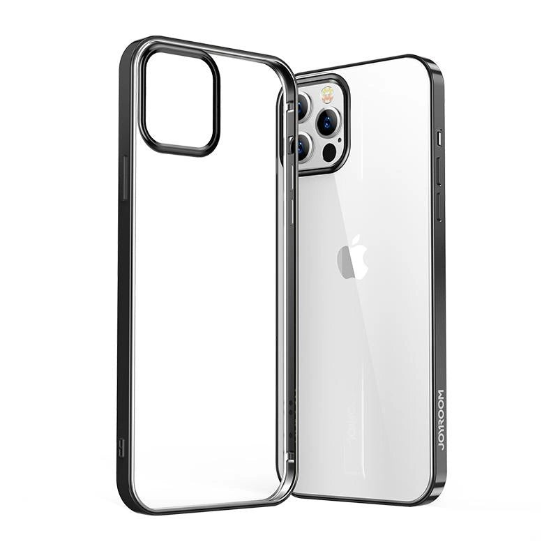 Joyroom New Beautiful Series ultra tynd kuffert med galvaniseret ramme til iPhone 12 Pro Max sort (JR-BP796)