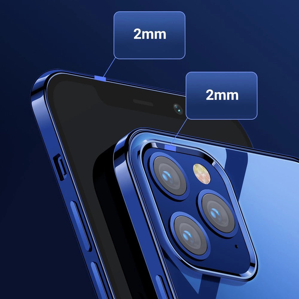 Joyroom New Beautiful Series ultra tynd kuffert med galvaniseret ramme til iPhone 12 Pro Max sort (JR-BP796)