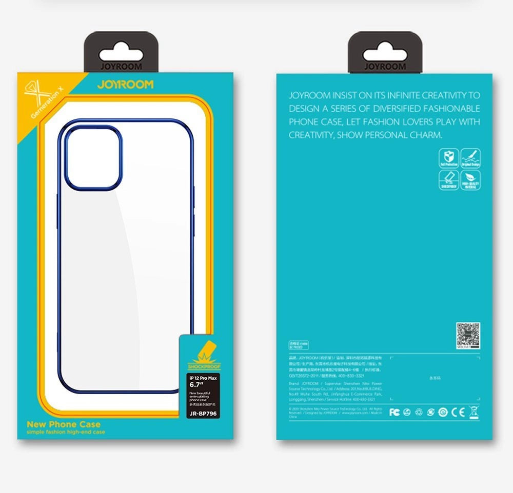 Joyroom New Beautiful Series ultra tynd kuffert med galvaniseret ramme til iPhone 12 Pro Max sort (JR-BP796)