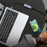 Grøn ekstern USB Type C netværksadapter - RJ45 1Gbps (1000Mbps) grå (40322 CM483)