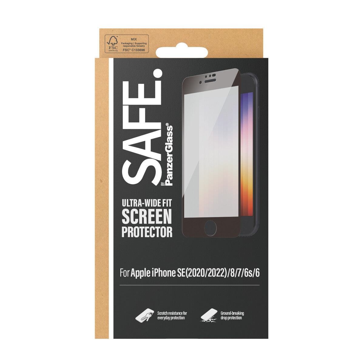 PanzerGlass SAFE. by ® Skærmbeskyttelse iPhone 8 | 7 | 6 | 6s | SE (2020/2022) | Edge-to-Edge