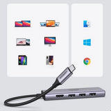 Ugreen multifunktionelle HUB USB Type C - 3x USB 3.2 Gen 1 / HDMI 4K 60Hz / SD og TF-kortlæser grå (60383 CM511)