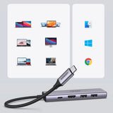 Ugreen 6in1 Multifunktionel USB Type C HUB - 2x USB 3.2 Gen 1 / HDMI 4K 60Hz / SD og TF Card Reader / USB Type C PD 100W Grå (60384 CM511)