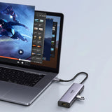 HUB 7in1 Ugreen CM512 USB-C / 2x USB-A 3.2 / HDMI 4K / SD TF-læser / USB-C PD 100W / RJ45 - grå